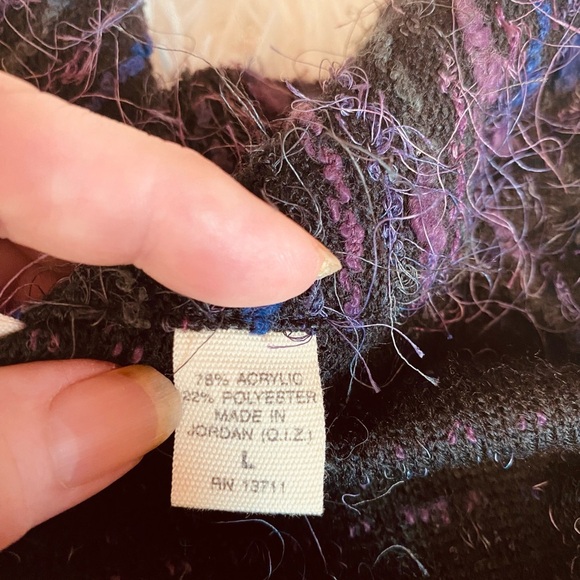 MARSH LANDING VINTAGE  PURPLE PLUM EYELASH CARDIGAN CAPELET JACKET Sz L EUC - Picture 5 of 13